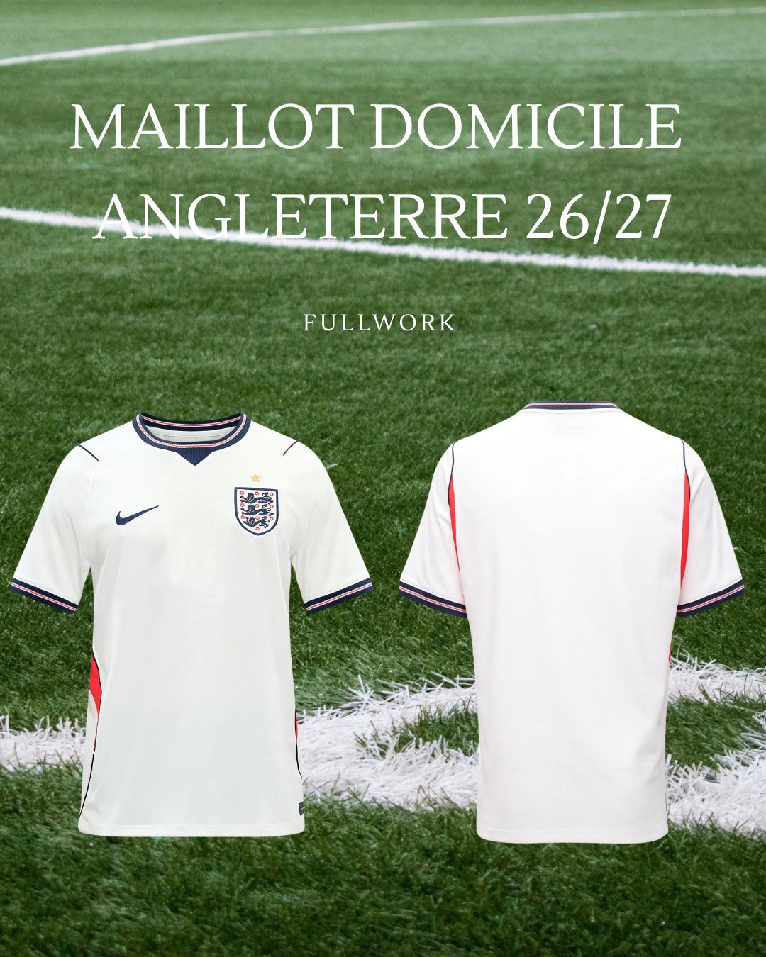 Maillot Football Equipe d'Angleterre Domicile – Coupe du monde 2026/2027 | Homme